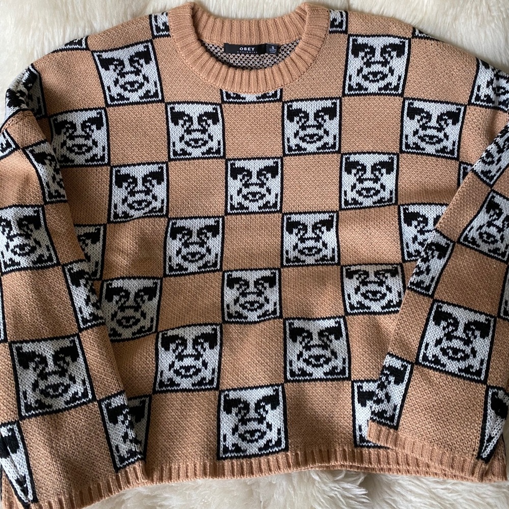 Obey Worldwide Tan Sweater